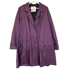 FOG | LONDON FOG Vintage Purple Plaid Lined Rain Coat Size 12